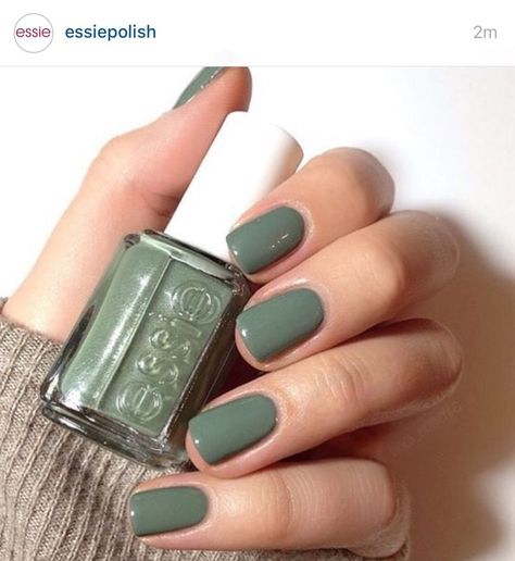 Essie green Gelový Lak, New Nail Colors, Fun Nail Colors, Nagellack Trends, Nail Color Trends, Green Nail, Soft Nails, Nails Polish, Nagel Inspo