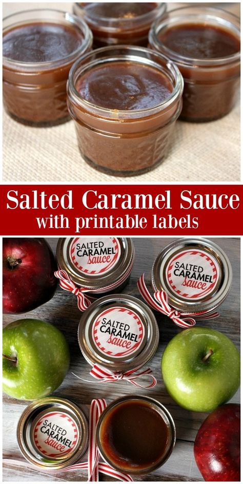 Salted Caramel Sauce recipe with printable labels from RecipeGirl.com #salted #caramel #saltedcaramel #sauce #printable #labels #holiday #gift #recipe #RecipeGirl Homemade Pepperoni Rolls, Salted Caramel Sauce Recipe, Homemade Pepperoni, Salted Caramel Recipes, Caramel Sauce Recipe, Pepperoni Rolls, Fun Dinner, Caramel Recipes Sauce, Homemade Caramel Sauce