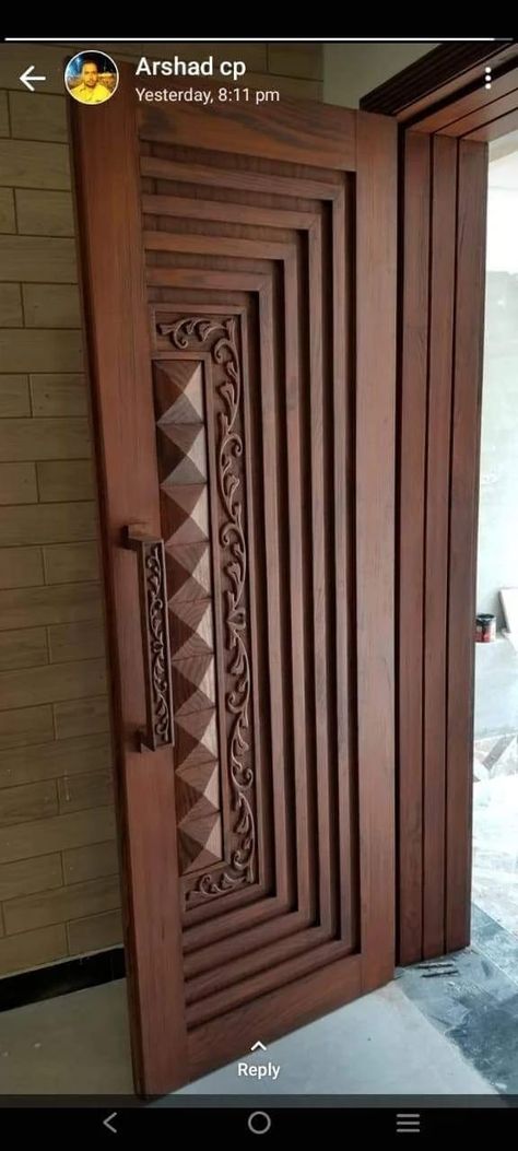 Main Door Design Wooden Modern, Modern Front Door Indian, Wooden Single Main Door Design Latest, Indian Main Door Designs Teak Wood, Door Design Modern Main Door, Front Door Ideas Indian Style, Main Door Latest Design, Wooden Door Main Entrance, Sangwan Wooden Door Design