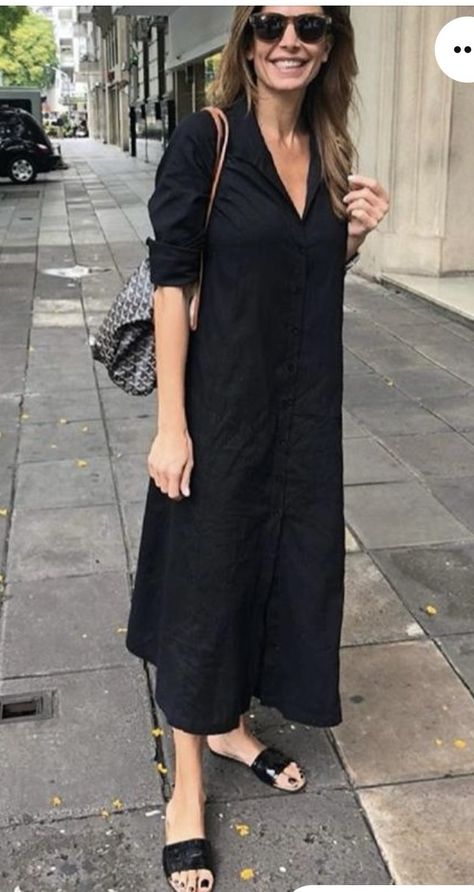 Black Linen Shirt Outfit Women, Linen Shirt Dress Outfit, Linen Shirt Outfit, Shirt Dress Outfit, Mama Style, Elegante Casual, Mode Casual, Over 50 Womens Fashion, Outfits Verano