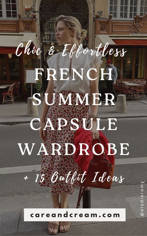 Discover the essentials of a chic French summer capsule wardrobe! Get inspired with 15 French summer outfits that showcase the best of Parisian chic style. Learn about French wardrobe essentials that embody classy, effortless fashion. Plus: French summer style, Parisian capsule wardrobe. Womens Parisian Style, Parisian Chic Style Summer Casual, Silk Tank Top Outfit Summer, French Women Style Over 40 Summer, Relaxed French Style, French Summer Work Outfits, French Everyday Fashion, French Inspired Clothing, Parisian Beach Style