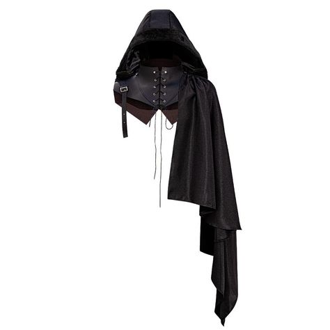 PRICES MAY VARY. Package include: 1X Shoulder Cape Size : One Size. Unisex Design. Design: Made from Polyester and PU Leather / Lace Up Closure / Hooded Cape / Medieval Retro Shoulder Cape Appliable Occasions: Perfect for Ren Faire, Renaissance Festival, Pirate Costume, Halloween, Christmas, Stage Performance, Themed Party Role Play. Any questions please contact us, we will reply within 24 hours. Shoulder Cape Renaissance Medieval Steampunk Shawl Half Cape Leather Shrug Armor Black Cloak Pirate Cosplay, Black Cloak, Steampunk Leather, Shoulder Cape, Hooded Cape, Hooded Cloak, Retro Stil, Halloween Women, Cloak