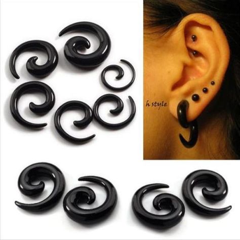 Ear Tapers, Ear Gauges Plugs, Flesh Tunnel, Boys Jewelry, Ear Earrings, Tunnels And Plugs, Gauged Earrings, Black Acrylic, Ear Plugs