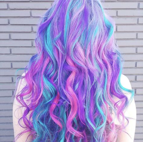 Exotic Hair Color, Unicorn Hair Color, Anting Manik, Mermaid Hair Color, Vivid Hair Color, Rainbow Hair Color, Cute Hair Colors, Hair Color Unique, Hair Color Crazy