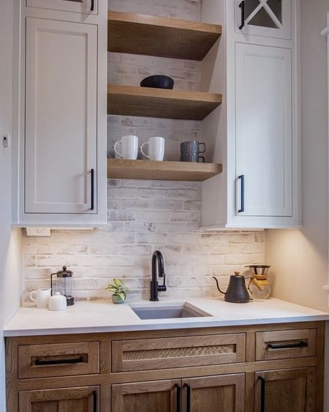 19 Genius Kitchen Design Must Haves - Nikki's Plate Two Toned Pantry Cabinets, Two Toned Backsplash, Kitchen Bar Color Ideas, Two Tone Kitchen Cabinets Natural Wood And White, Walnut Two Tone Kitchen, Teo Toned Cabinets, Tuxedo Kitchen Cabinets Two Tones, Duo Tone Kitchen Cabinets, Paint Or Stain Kitchen Cabinets