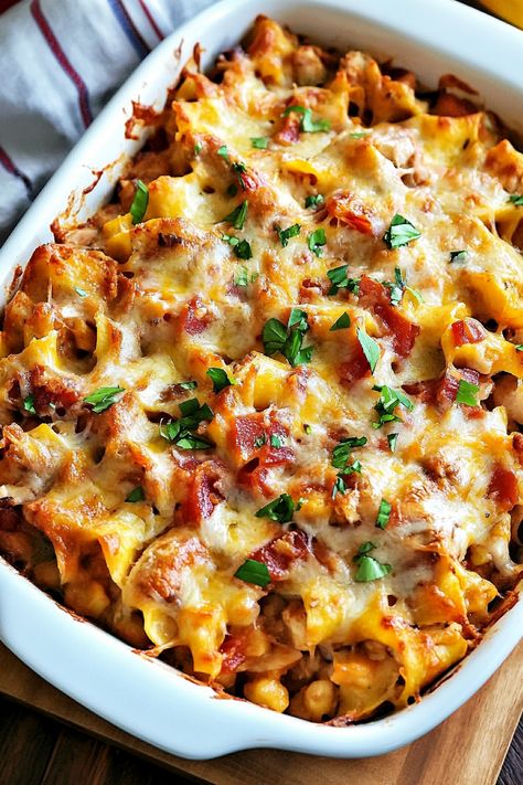 BBQ Ranch Chicken Casserole Easy Chicken Bacon Ranch Casserole, Bbq Casserole Recipes, Bbq Chicken Casserole Recipes, Barbecue Chicken Casserole, Bbq Ranch Chicken Casserole, Leftover Bbq Chicken Recipes, Bbq Chicken Casserole, Chicken Hashbrown Casserole, Bow Tie Pasta Recipe