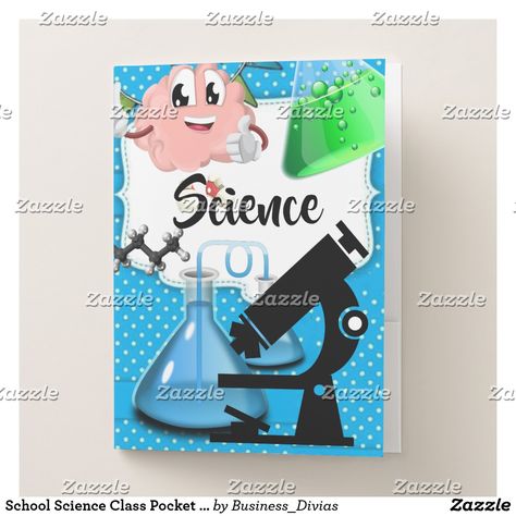 School Science Class Pocket Folder Science Folder Cover, Folder Design Ideas School, Folder Design Ideas, School Binders, Folder Cover, School Binder, Folder Design, Pocket Folder, Binder Folder