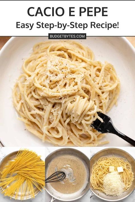 Simple Pastas Recipes, Recipes With Cavatelli Pasta, Caccio And Peppe, Caico De Pepp, Capellini Pasta Recipes, Cavatappi Pasta Recipes, Budget Bytes, Pepper Pasta, Pasta Dinner Recipes