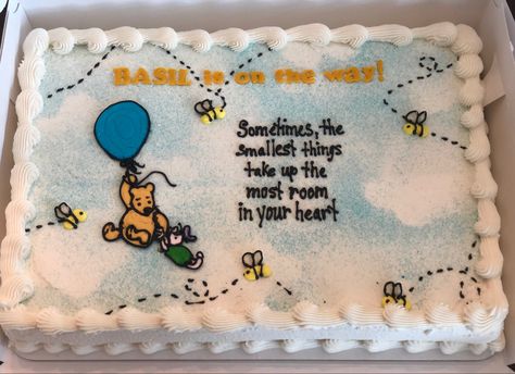 Winnie The Pooh Sheet Cake Ideas, Classic Winnie The Pooh Cake Ideas, Baby Shower Sheet Cakes For Boys, Winnie The Pooh Cake Baby Shower Ideas, Winnie The Pooh Sheet Cake, Winnie The Pooh Baby Shower Cake, Classic Winnie The Pooh Cake, Baby Shower Sheet Cake, Pooh Baby Shower Cake