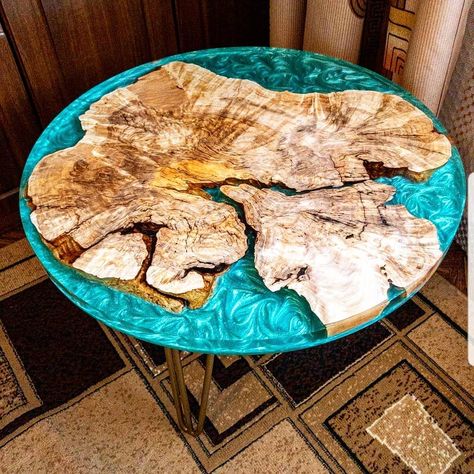 Epoxy Table Top, Dining Table In Living Room, Circular Table, Epoxy Table, Epoxy Resin Table, Walnut Coffee Table, Table Ronde, Walnut Table, Mid Century Modern Art