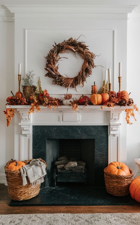 Fall Furniture , Autumn Cozy Fall ,Decor Easy Fall ,
Decor Neutral Fall ,Decor Fall ,Decor Inspiration ,Fall Decor Ideas Decorate Next To Fireplace, Classic Fall Mantle Decor, Mantle Decor Thanksgiving, Styling Mantle With Mirror, Thanksgiving Chimney Decor, Fireplace Garland Fall, Thanksgiving Decorations Fireplace, Above The Mantle Decor, Vintage Fall Mantle Decor