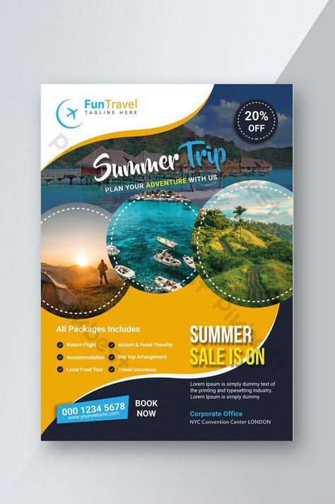 Brochure Design Travel, Travel Flyer Design, Travel Advertising Design, Travel Brochure Design, Travel Flyer, Dummies Book, Adobe Photoshop Design, Travel Advertising, Banner Design Inspiration