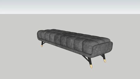 MID CENTURY DEEP TUFTED GREY VELVET EXTRA LONG BENCH | 3D Warehouse Nancy Drew Style, Architectural Materials, Velvet Bench, Long Sofa, Long Bench, Tufted Bench, Sketchup Model, Sofa Bench, 3d Warehouse