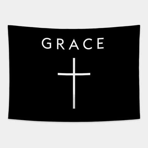 grace with cross christianity religious design -- Choose from our vast selection of tapestries to match with your desired size to make the perfect custom tapestry. Pick your favorite: Movies, TV Shows, Art, and so much more! Available in small, medium, large. Perfect for decorations in apartments, bedrooms, and dorm rooms. Christian Room, Christian Room Decor, The Rev, Apartments Bedrooms, Custom Tapestry, Dorm Rooms, Room Ideas, Favorite Movies, Tv Shows