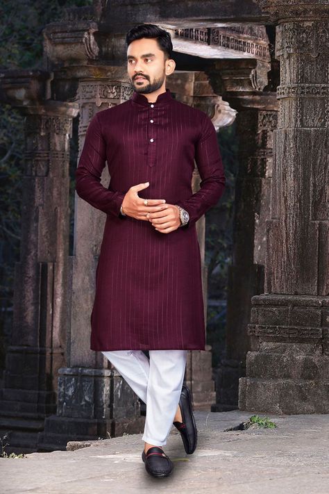 Kurta Pajama Men, Mens Wear Wedding, Kurta For Men, Fancy Fabric, Kurta Men, Mens Kurta, Indian Kurta, Indian Man, Kurta Pajama