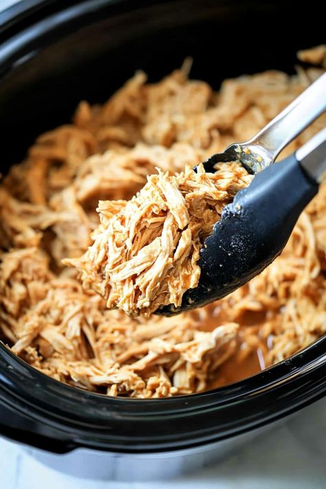 Crockpot Shredded Chicken - Insanely Good Creamy Pulled Chicken, Slow Cooker Ranch Chicken, Cafe Rio Chicken, Rotation Diet, Pulled Chicken Tacos, Shredded Chicken Crockpot, Cafe Rio, Shredded Chicken Tacos, Chicken Tacos Crockpot