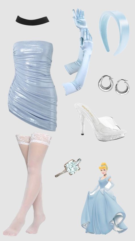 #cinderella #princess #halloween #halloweencostume #costume #costumeidea #girly #cute #blue #pretty #heels #gloves #earrings #ring #socks #headband Cinderella Halloween Costume, Princess Halloween, Cinderella Princess, Pretty Heels, Earrings Ring, Cinderella, Gloves, Socks, Halloween