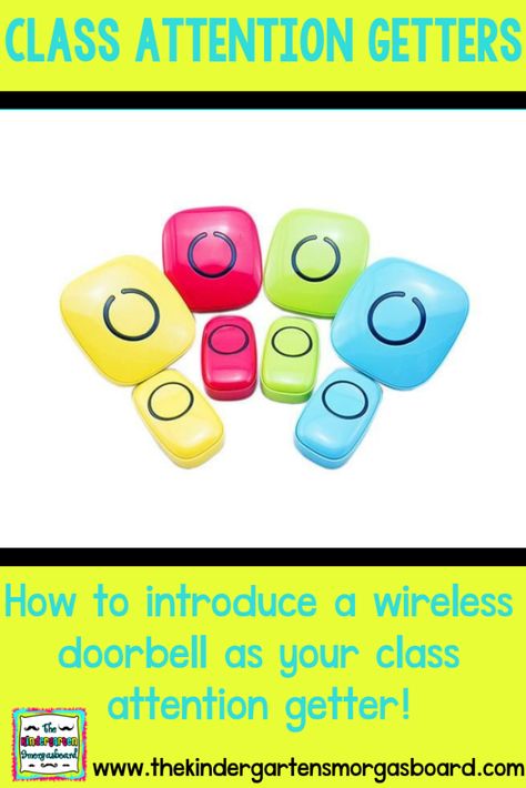 Class Attention Getters: Introducing a wireless doorbell in the classroom as a class attention getter! Doorbell Classroom Management, Wireless Doorbell In Classroom, Classroom Doorbell, School Diy Ideas, Kindergarten Smorgasboard, Teaching Classroom Management, Attention Getters, Classroom Hacks, Attention Grabbers