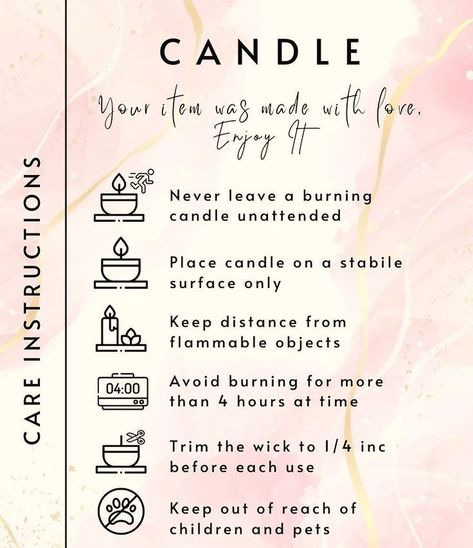 Yup, this is important to know 🤩 #candlecareinstructions #candlelover #glitzandglowstudio Marketing Candles, Soy Candle Business, Candle Scents Recipes, Candle Care Card, Candle Logo Design, Creation Bougie, Handmade Candles Diy, Diy Candles Homemade, Candle Printable