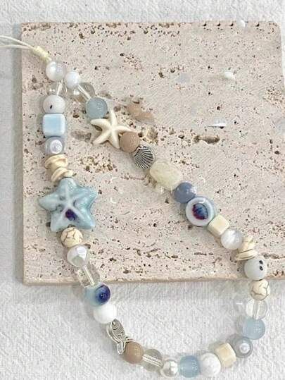 Fish Items, Diy Lanyard, Marine Fish, Diy Pendant, Blue Star, Phone Charm, Shells, Fish, Beads