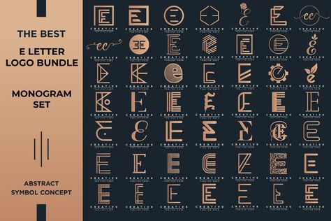 Letter E Logo, Symbol Logo Design, E Monogram, Monogram Template, Free Commercial Fonts, Logo Symbol, Pixel Design, Logo Bundle, Quality Logo