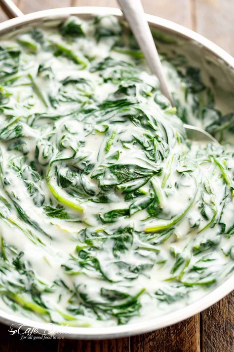 Easy Creamed Spinach - Cafe Delites Easy Creamed Spinach, Best Creamed Spinach Recipe, Easy Spinach Recipes, Creamed Spinach Recipe, Bake Ideas, Spinach Recipe, Easy Thanksgiving Recipes, Cafe Delites, Spinach Soup