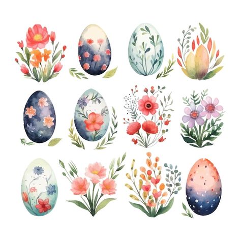 Free Vector | Set of watercolor easter boho eggs floral design easter spring collection Craft Paper, Spring Collection, Easter Spring, Easter Eggs, Art Inspo, Graphic Resources, Vector Free, Floral Design, Doodles