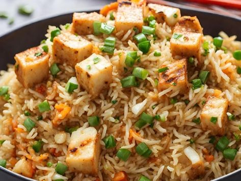 Delicious Paneer Fried Rice - NewsBreak Paneer Fried Rice, Red Chili Sauce, Stir Fry Rice, Rice Food, Food Fusion, Diwali Images, Fried Rice Recipe, Basmati Rice, Chili Sauce