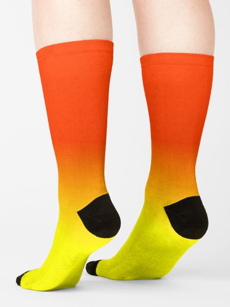 "Neon Yellow and Neon Orange Ombré Shade Color Fade" Socks by podartist | Redbubble Neon Socks, Yellow Ombre, Orange Ombre, Custom Socks, Classic Pattern, Neon Orange, Neon Yellow, Socks For Sale, Chiffon Tops