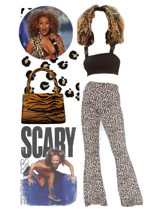 Scary Spice Outfit Ideas, Spice Girls Outfits Inspiration, Scary Spice Outfit, Dress To Impress Spice Girls Theme, Spice Girls Fancy Dress, Spice Girls Dress To Impress, Spice Girls Halloween Costume, Scary Spice Costume, Ginger Spice Costume