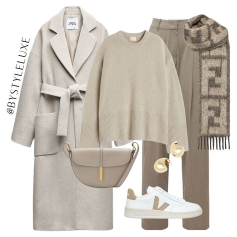 Styling this new in wrap coat in a neutral everyday outfit. Still obsessed with this scarf! Shop The Outfit, Wrap Coat, Everyday Outfit, The Outfit