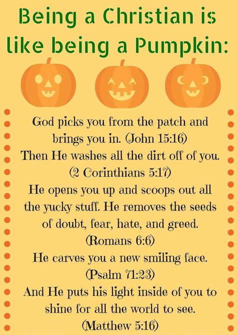 Kids Devotional Ideas, Pumpkin Prayer, Christian Halloween, Pumpkin Printable, Sunday School Crafts For Kids, Sunday School Activities, Bible Study Verses, Bible Lessons For Kids, Inspirational Quotes God