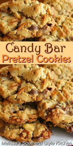 Candy Bar Pretzel Cookies, Loaded Cookies, Dessert Squares, Bbq Desserts, Pretzel Cookies, What Is For Dinner, 2024 Recipes, Baking 101, Animal Babies