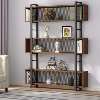 Industrial Bookshelf, Industrial Bookcases, Bilik Air, Metal Furniture Design, Etagere Bookcase, Modern Shelving, Iron Furniture, Steel Furniture, A Living Room