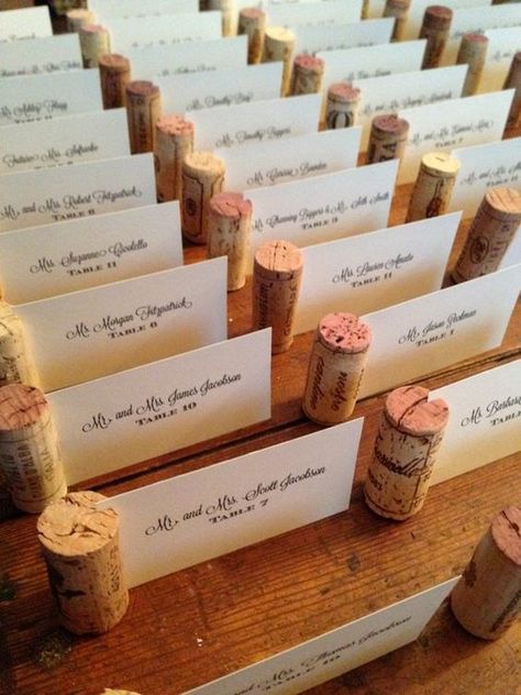 Cork Place Cards, Wine Cork Place Card Holder, Recycled Wine Corks, Travel Theme Wedding, Wine Corks, Wedding Places, Wine Cork, Rustic Wedding Decor, Wedding Place Cards