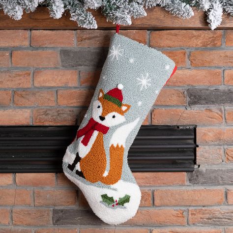 Christmas Hooked Stockings are the most necessary decorating piece to welcome Santa. In tradition, we make our own stockings by hand, and now, Glitzhome offer skilled hand craft stockings for you. The front knitting is 100% hand work. 3D applique design provides unique visual effect. Santa will definitely put treasured gifts in the stocking. Choose from 50 unique selections such as Santa, Snowman, Animal and other Christmas related theme. Only in Glitzhome Store.  Package include: Hooked St Decorated Stockings, Fox Christmas, Dog Stocking, Felt Stocking, Santa Stocking, Best Stocking Stuffers, Red Scarf, Indoor Christmas Decorations, Fox Design