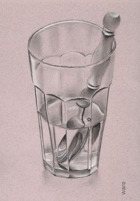 Glass Cup Drawing, Glass Drawing, Still Life Sketch, Vegetable Drawing, Sketchbook Challenge, Shading Drawing, Architecture Drawing Plan, Pencil Drawings Of Animals, Observational Drawing