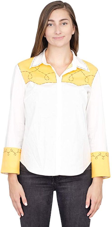 Amazon.com: Toy Story Jessie Cowgirl Costume Shirt (Adult Large) White: Clothing Jessie Cowgirl Costume, Jessie Costume, Cowgirl Halloween Costume, Toy Story Jessie, Cowgirl Halloween, Toy Story Costumes, Cowgirl Look, Toy Story Shirt, Cowgirl Costume