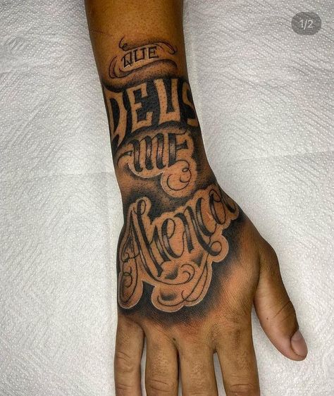 Tattoo Lettering Styles, Hand Tattoos For Guys, Lettering Styles, Tattoo Lettering, Hand Tattoos, Tattoos For Guys, Nike, Tattoos