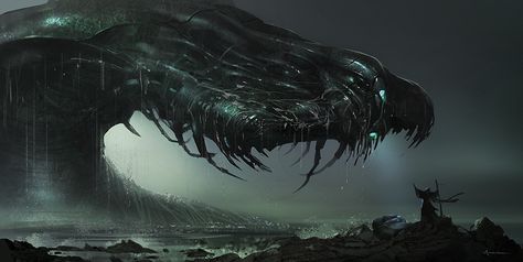 Epic Creatures Gallery (50+ images) - Imgur Scp 169, Sea Monster Art, Ocean Monsters, Legends And Myths, Cthulhu Mythos, Sea Monster, Cool Monsters, Fantasy Beasts, Giant Monsters