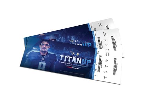 Tennessee Titans Season Tickets on Behance Sports Ticket Design, Football Ticket Design, Movie Theater Tickets, Ticket Template Free, Game Ticket, Titans Jersey, Nba Tickets, Game Tickets, Basketball Season