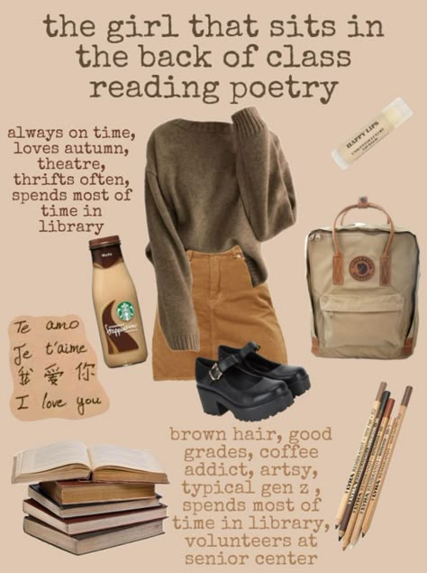 Author Aesthetic Outfits, Poetry Outfit, Bookworm Aesthetic Outfit, Almond Eye Makeup, Reader Girl, Niche Aesthetic, Mood Clothes, Cute Lazy Outfits, Downtown Girl