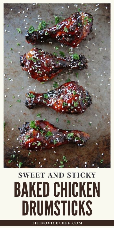 Sticky Chicken Drumsticks Baked, Asian Chicken Legs Recipes, Chicken Drumsticks Recipes, Chicken Drumstick Recipes Oven, Sticky Chicken Drumsticks, Drumstick Recipes Oven, Asian Glaze, Chicken Legs Recipes, Sticky Chicken Recipe