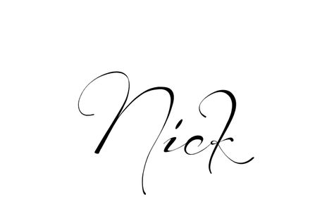 Tattoo Name Nick using the font style Before the Rain Regular Tattoo Nick, Name Creator, Own Tattoo, Create Your Own Tattoo, Tattoo Name, Cursive Writing, Everyday Hacks, Silver Wedding Bands, Name Tattoo