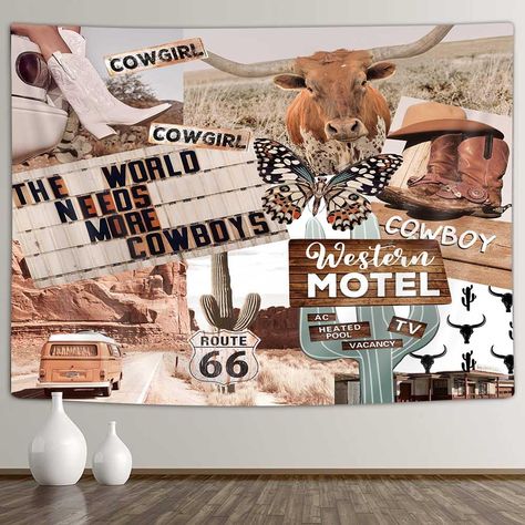 Cow Butterfly, Tapestry Funny, Pink Tapestry, Cowgirl Room, Country Vibes, Mountain Tapestry, Western Aztec, Boho Tapestry, Desert Cactus