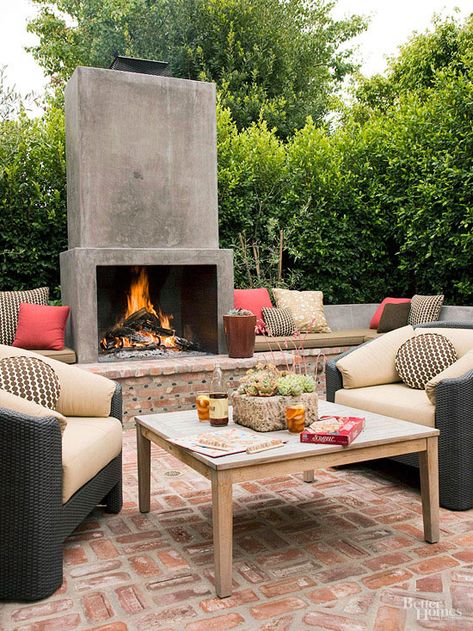 Gathering 'Round Rustic Outdoor Fireplaces, Diy Outdoor Fireplace, Outdoor Fireplace Designs, Backyard Fireplace, Patio Landscaping, Backyard Living, Rustic Outdoor, Fireplace Design, Outdoor Fireplace