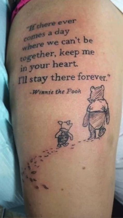 Deep Meaningful Tattoos, Winnie The Pooh Tattoo, Pooh Tattoo, Memorial Tattoo Quotes, Tattoos For Women Meaningful, In Loving Memory Tattoos, Tribute Tattoos, Meaningful Tattoo Quotes, Remembrance Tattoos