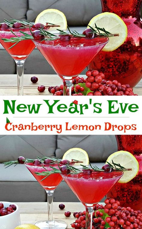 New Year's Eve Drink Recipe! A cranberry lemon drop cocktail you'll want to serve your New Year's Eve guests - a little cheers to go around! Learn how to make this cocktail now! #NYE #NewYears #NewYearsEve #Cocktail #recipe Cranberry Lemon Drop, New Years Eve Drink, Nye Drinks, Lemon Drop Recipe, New Years Eve Drinks, Lemon Drop Cocktail, New Year's Drinks, New Years Cocktails, Lemon Cocktail