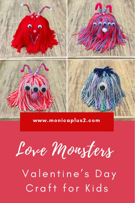 Scrapbook Cards Ideas, Ideas For Scrapbook, Love Monsters, Preschool Valentine Crafts, Valentines Diy Kids, Cards Tutorial, Valentine Art Projects, Monster Valentines, Monster Craft