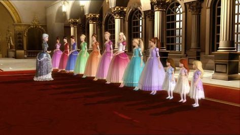 Moments From Barbie Movies That Made Up Your Childhood Barbie 12 Dancing Princesses, Twelve Dancing Princesses, 12 Dancing Princesses, Barbie Drawing, Princess And The Pauper, Klub Winx, Princess Line, Barbie Cartoon, Barbie Images